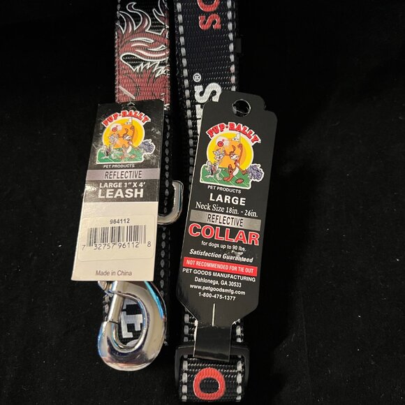 Pup Rally South Carollina Gameocks Reflective Leash & Collar NWT - Picture 2 of 2